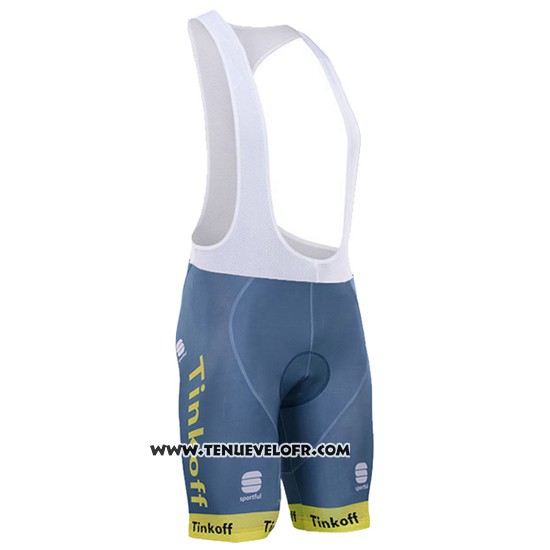 2016 Maillot Ciclismo Tinkoff Lider Jaune et Noir Manches Courtes et Cuissard